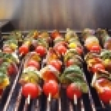 Mixed Veggie Skewers with Halloumi from the BBQ
